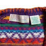 Colorful rainbow Knit button up Vest with Geometric Patterns Purple Size M Photo 4