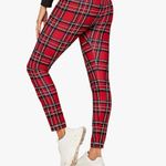 Red tartan plaid leggings. New very soft material Photo 3