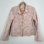 Hand Quilted Reverisble Paisley Floral Print Blazer Jacket Light Pink Green Photo 4