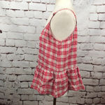 Current/Elliott Workwear Plaid Linen Peplum Top Photo 6