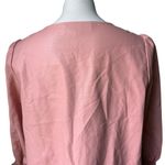 Tuckernuck Easton Blush Pink Faux Leather Swing Blouse 3/4 Sleeve, Sz XL Photo 8