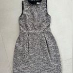 Loft ANN TAYLOR Elegant Black and White BOUCLE Tweed Dress Size 2 with pockets Photo 0