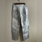 ZARA silver metallic coated boyfriend fit straight leg jeans size 2 Photo 6