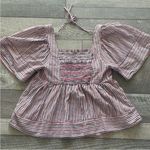 Old Navy Size Small Red, White, and Blue Bohemian Style Open-Back Top. Photo 4