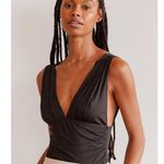 Lulus Deep Romance Black Ribbed Sleeveless Bodysuit XS NWT Photo 1