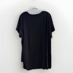 Ellen Tracy  Women's Short Sleeve Shirt XXL Black Soft Tunic‎ Hilo Hem Top Photo 6