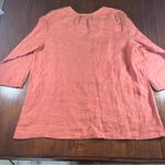 J. Jill PureJill 100% Linen Burnt Orange Button Front 3/4 Sleeve Blouse Size M Size M Photo 4