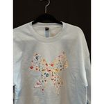 Gildan  Heavy Blend Bow Embroidered Sweatshirt Light Blue G Photo 1