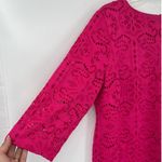 Chico's  Lace Sheath Dress Sz 16 Hot Pink Wedding Party Feminine Bold Cocktail Photo 2