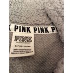 PINK Victoria's Secret Gray Sherpa 1/4 Zip Up Teddy Jacket Size Small S Photo 3