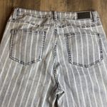 Lucky & Blessed Blue and White Striped Women's Flare Raw Hem Jeans Size 14 Photo 3