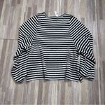 Madewell Long Balloon-Sleeve Crewneck Striped Tee Women’s XXS NWT Photo 7