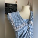 Vintage Weathered Blues Plaid Sleeveless Dress, Size 11/12 Blue Size L Photo 2