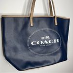 Coach  Metro Horse & Carriage Navy Blue Xlarge Tote‎ Bag Satchel Travel Purse Photo 1