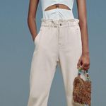 ZARA NWT Z1975 Baggy High Waisted Paperbag Jeans Ecru Off White Size 30 Photo 0