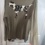 PINK - Victoria's Secret PINK by Victoria’s Secret Y2K Olive Green Tropical Long Sleeve Tshirt Size Large Photo 4