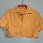 Atoir AUS The Santorini Mango Orange Terry Cloth Cropped Button Down Top S Photo 8