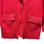 Free People Womens Coral Pink Ribbed Open-Front Blazer Cardigan Size XS Photo 3