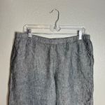 J.Jill  Love Linen Cropped Pants Size MP Petite Gray‎ Pull On Casual Lightweight Photo 3
