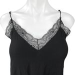 Aritzia Wilfred Free Black Floral Lace Trim Sleeveless Cami Crop Tank Top Size S Photo 2