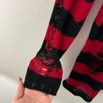 Social Collision Red Black Striped Distressed Knit Freddy Krueger Sweater Dress Photo 5