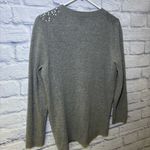 Talbots  Sequin Cardigan Sweater Lambswool Business Casual Career Church Gray Tan Photo 8