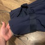 Vera wang white label navy satin formal belted ruched dress classic 16 spring Blue Photo 6