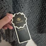 Sherry DC NWT Turtleneck Cable Knit Fringe Poncho Charcoal Gray OS Size undefined Photo 2
