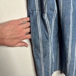 J. Crew Chambray‎ Striped Off Shoulder dress Sz Large Blue Photo 3