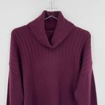 Madewell Hickory sweater women's M wool blend rib knit turtleneck maroon wine Photo 1