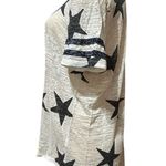 Maurice's  24/7 Semi-Sheer Star Print V-Neck Tee, Large Photo 1