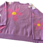 Disney Parks rare Daisy Duck Knit Sweater Purple Floral Pattern 2X heavy crew Photo 9