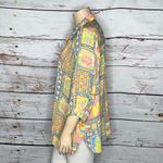 Rose + Olive Size 3X Vibrant Floral - Fruit Novelty Print Button Up Blouse Top Photo 2