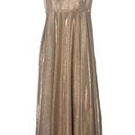 Dancing Queen Rose Gold Sleeveless Sweep Train V-neck Long Gown Size Small Photo 9