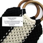 NEW Curateur x Laude The Label Gabby Mini Macrame Bag Black Cream‎ Hippie Boho Photo 2
