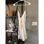 SEROYA Leah Silk Mini Dress Pearl Womens Size Large White Photo 5
