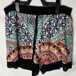 Geometric‎ Patterned Women's Shorts Blue Size L Photo 0