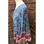 Beach Lunch Lounge Boho Tunic Blouse Top Multicolor Paisley Print Sz XL Photo 4