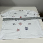 Woman’s Bonnie Evan’s White With Red Blue Embroidered Design Xl T Shirt Photo 4