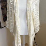 Denim & Supply Ralph Lauren DENIK & SUPPLY Ralph Lauren Cream Crochet Fringe Kimono Cardigan Boho Size Large Photo 0