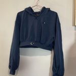 For Love & Lemons blue cropped hoodie. Size Medium Photo 3
