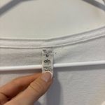 Alo Yoga  White Scoop Neck T Shirt Photo 5