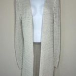 Eileen Fisher  Long Open Knit Cardigan in Pale Green/Cream - Size Small Photo 0