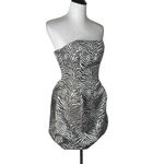 Jessica McClintock  Animal Print Strapless‎ Dress Size 4 Bubble Hem Statement NEW Photo 3