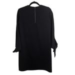 Tibi Tie Sleeve Structured Crepe Black Shift Dress Photo 3