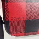 Coach Jes Baguette With Buffalo Plaid Purse Crossbody Bag Red/Black Photo 10