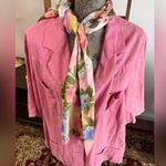 Merona Y2K LINEN Pink Women's CROP Jacket W SCARF Photo 0