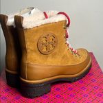 Tory Burch  thea shearling boots size6 color/rhum natural 202 rubberized leather Photo 4