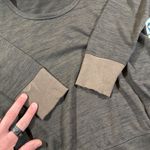 Athleta  Heathered Charcoal 3/4 Sleeve Cinched Waist Top with Pockets XXS Photo 4