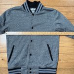Charles And A Half Sweatshirt Bomber Jacket SZ S Heathered Gray Black Varsity Photo 6